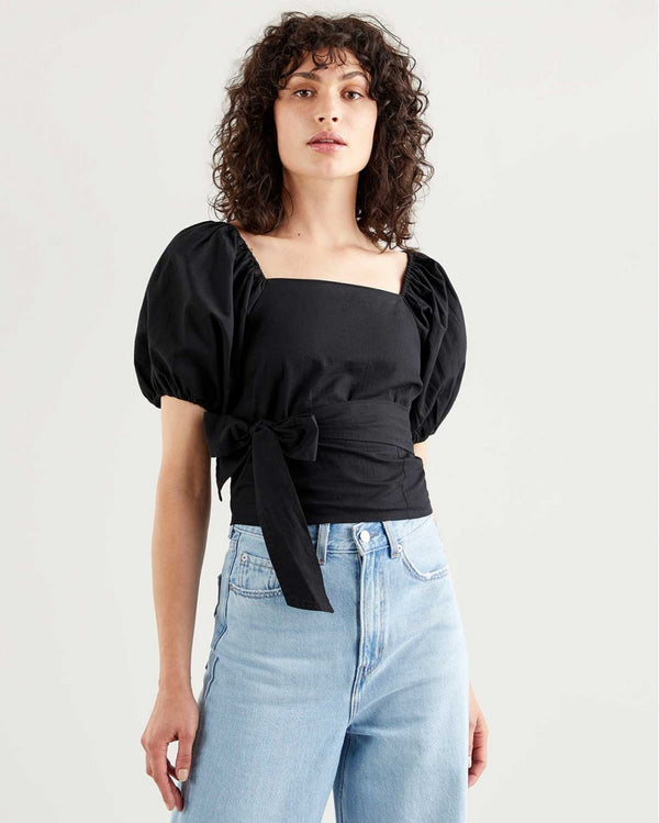 Blusa Vera Ss Blouse - Caviar